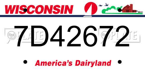 7D42672 Wisconsin License Plate