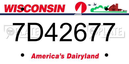 7D42677 Wisconsin License Plate