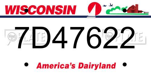 7D47622 Wisconsin License Plate