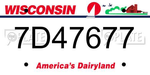 7D47677 Wisconsin License Plate