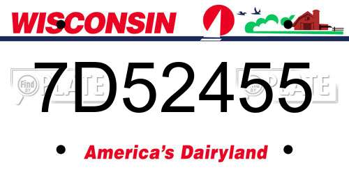 7D52455 Wisconsin License Plate