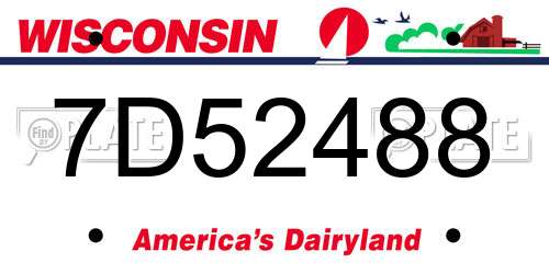 7D52488 Wisconsin License Plate