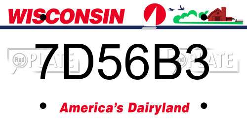 7D56B3 Wisconsin License Plate