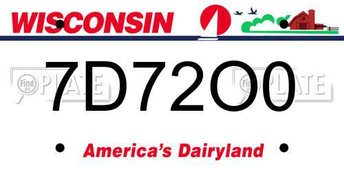 7D72O0 Wisconsin License Plate