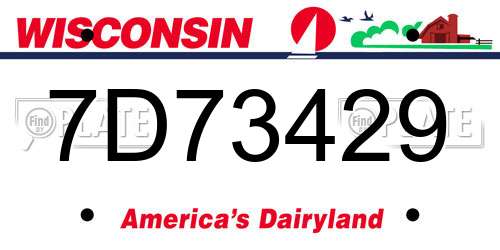7D73429 Wisconsin License Plate