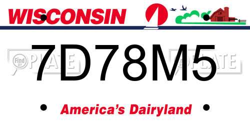 7D78M5 Wisconsin License Plate