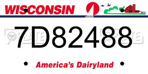 7D82488 Wisconsin License Plate