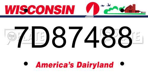 7D87488 Wisconsin License Plate