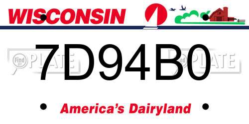 7D94B0 Wisconsin License Plate