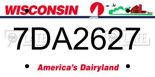 7DA2627 Wisconsin License Plate