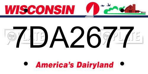 7DA2677 Wisconsin License Plate