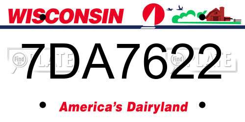 7DA7622 Wisconsin License Plate