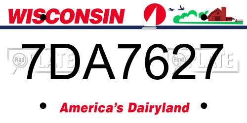 7DA7627 Wisconsin License Plate