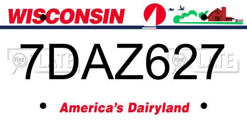 7DAZ627 Wisconsin License Plate