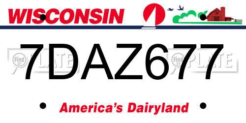 7DAZ677 Wisconsin License Plate