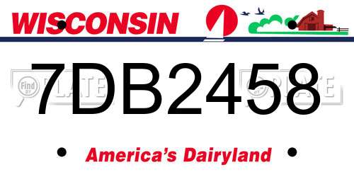 7DB2458 Wisconsin License Plate