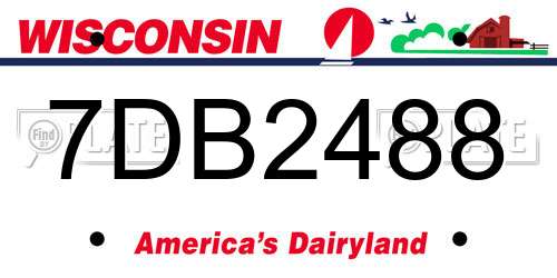 7DB2488 Wisconsin License Plate