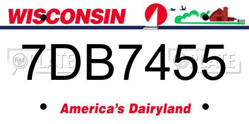 7DB7455 Wisconsin License Plate