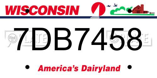 7DB7458 Wisconsin License Plate