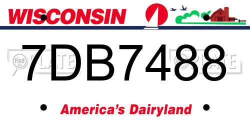7DB7488 Wisconsin License Plate