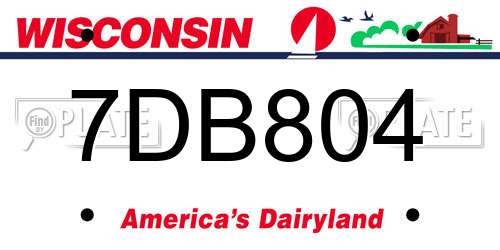 7DB804 Wisconsin License Plate