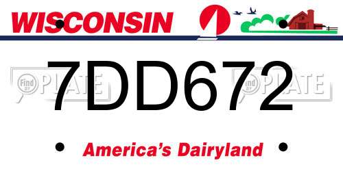 7DD672 Wisconsin License Plate