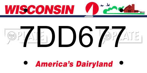 7DD677 Wisconsin License Plate