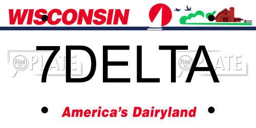 7DELTA Wisconsin License Plate