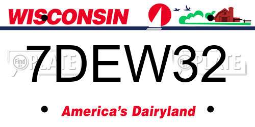 7DEW32 Wisconsin License Plate