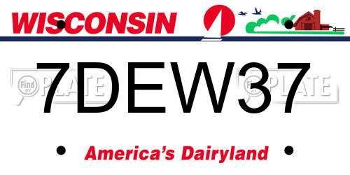 7DEW37 Wisconsin License Plate