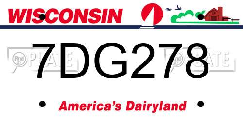 7DG278 Wisconsin License Plate