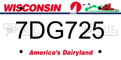 7DG725 Wisconsin License Plate