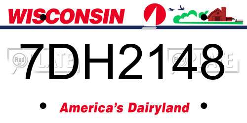 7DH2148 Wisconsin License Plate
