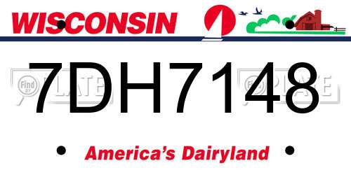 7DH7148 Wisconsin License Plate