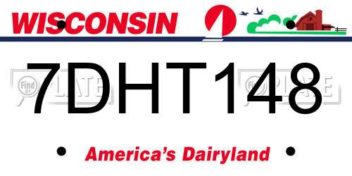 7DHT148 Wisconsin License Plate