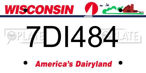 7DI484 Wisconsin License Plate