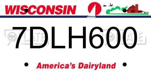 7DLH600 Wisconsin License Plate