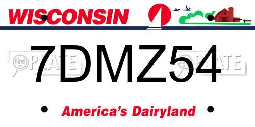 7DMZ54 Wisconsin License Plate
