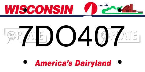 7DO407 Wisconsin License Plate