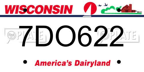 7DO622 Wisconsin License Plate