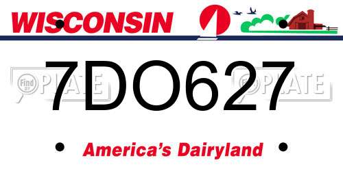7DO627 Wisconsin License Plate
