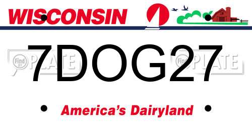 7DOG27 Wisconsin License Plate