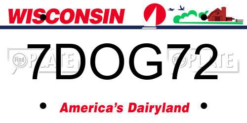 7DOG72 Wisconsin License Plate