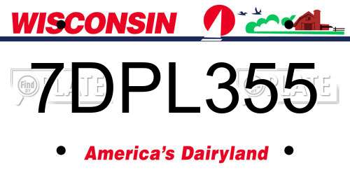 7DPL355 Wisconsin License Plate