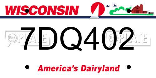 7DQ402 Wisconsin License Plate