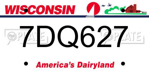7DQ627 Wisconsin License Plate