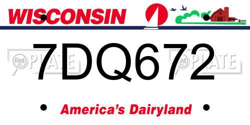 7DQ672 Wisconsin License Plate