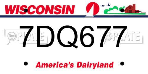 7DQ677 Wisconsin License Plate