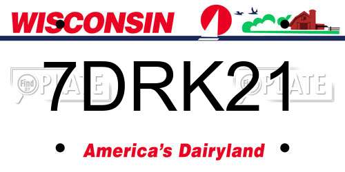 7DRK21 Wisconsin License Plate