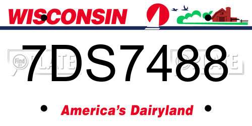 7DS7488 Wisconsin License Plate